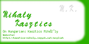 mihaly kasztics business card